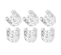sourcing map 12pcs Silver Napkin Rings Metal Hollow Rose Pattern Napkin Ring Holder Buckles for Dinner Table Decor, Table Setting, Wedding Holiday Parties Decoration