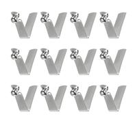 sourcing map 12pcs Single Button Kayak Paddle Snap Spring Clip 26x5.5mm 65Mn Spring Steel V-Shaped Hollow Lift Telescopic Locking Tube Pole Clips For Tent Umbrella Camping