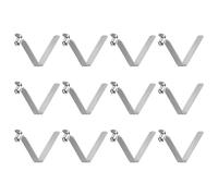 sourcing map 12pcs Single Button Kayak Paddle Snap Spring Clip 46x9mm 65Mn Spring Steel V-Shaped Hollow Lift Telescopic Locking Tube Pole Clips For Tent Umbrella Camping