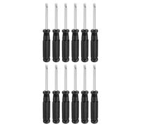 sourcing map 12pcs SL4.0 Mini Flat Head Screwdriver 4.17" Length Screwdrivers 2.4" Carbon Steel with Ergonomic Handle for DIY Repairing, Black