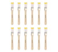 sourcing map 12pcs Small Paint Brushes 0.6" Flat Paint and Chip Nylon Brushes with Wooden Handle for DIY Art Painting Furniture Cabinet Fences Deck Wall Door Trim, Yellow