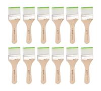 sourcing map 12pcs Small Paint Brushes 2" Flat Paint and Chip Nylon Brushes with Wooden Handle for DIY Art Painting Furniture Cabinet Fences Deck Wall Door Trim, Light Green