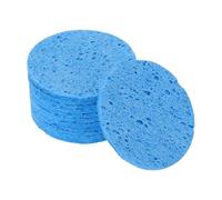 sourcing map 12PCS Soldering Sponge 51 x 51mm Round Blue Cleaning Pad Welding Tip Iron Replacement for Cleaning Soldering Iron 3mm Natural Thickness 6mm Water Absorption Thickness