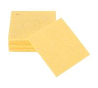 sourcing map 12PCS Soldering Sponge 60 x 60mm Square Deep Yellow Cleaning Pad Welding Tip Iron Replacement for Cleaning Soldering Iron 1.3mm Natural Thickness 6mm Water Absorption Thickness