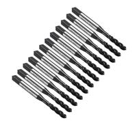 sourcing map 12pcs Spiral Flute Thread Taps M4 x 0.7 H2 Metric Machine Threading Tap Bit, Nitrided Coated Screw Tapping Repair Tool, M2 High-Speed Steel (HSS6542)