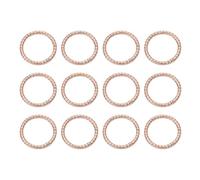 sourcing map 12pcs Spring O Rings 1 1/2"(38mm) Round Trigger Metal Snap Hook Circle Key Ring Clip Keychain for Bags Handbag Purses Keyring Buckle, Rose Gold