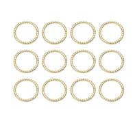 sourcing map 12pcs Spring O Rings 1 1/2"(38mm) Round Trigger Metal Snap Hook Circle Key Ring Clip Keychain for Bags Handbag Purses Keyring Buckle, Light Gold