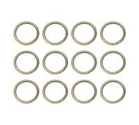 sourcing map 12pcs Spring O Rings 1 1/2"(38mm) Round Trigger Metal Snap Hook Circle Key Ring Clip Keychain for Bags Handbag Purses Keyring Buckle, Light Brown