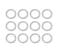 sourcing map 12pcs Spring O Rings 1"(25mm) Round Trigger Metal Snap Hook Circle Key Ring Clip Keychain for Bags Handbag Purses Keyring Buckle, White