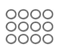 sourcing map 12pcs Spring O Rings 1"(25mm) Round Trigger Metal Snap Hook Circle Key Ring Clip Keychain for Bags Handbag Purses Keyring Buckle, Gun Black