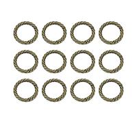 sourcing map 12pcs Spring O Rings 1"(25mm) Round Trigger Metal Snap Hook Circle Key Ring Clip Keychain for Bags Handbag Purses Keyring Buckle, Bronze