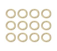 sourcing map 12pcs Spring O Rings 3/4"(20mm) Round Trigger Metal Snap Hook Circle Key Ring Clip Keychain for Bags Handbag Purses Keyring Buckle, Light Gold