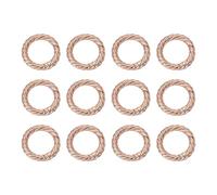 sourcing map 12pcs Spring O Rings 3/4"(20mm) Round Trigger Metal Snap Hook Circle Key Ring Clip Keychain for Bags Handbag Purses Keyring Buckle, Rose Gold