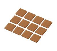 sourcing map 12pcs Square Felt Furniture Pads, 1.4x1.4 Inch Small Felt Chair Leg Floor Protectors Prevent Scratches Self Adhesive for Furniture Hard Floor, Brown