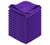 sourcing map 12Pcs Square Hand Towels, 30 x 30 cm Soft Microfiber Hanging Hand Towel with Hanging Loop Highly Absorbent Kitchen Towels for Home Bathroom Kitchen Cleaning Supplies, Drak Purple