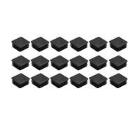 sourcing map 12Pcs Square Plastic Plugs, 30 x 30mm/1.18 x 1.18inch PE Pipe Tubing End Caps for 24-28mm/0.94-1.1inch Square Tube Furniture Chair Leg, Black