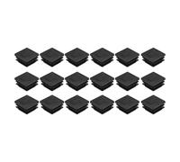 sourcing map 12Pcs Square Plastic Plugs, 32 x 32mm/1.26 x 1.26inch PE Pipe Tubing End Caps for 25-30mm/0.98-1.18inch Square Tube Furniture Chair Leg, Black