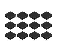 sourcing map 12Pcs Square Plastic Plugs, 45 x 45mm/1.77 x 1.77inch PE Pipe Tubing End Caps for 38-43mm/1.5-1.69inch Square Tube Furniture Chair Leg, Black
