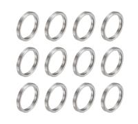 sourcing map 12pcs Stainless Steel Spacer 12mm Bore x 15mm OD x 2mm Length Screw Bushing Plain Finish Round Metal Spacer for M12 Screws Bolts and Rods