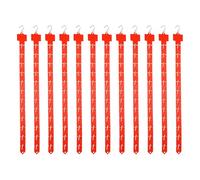 sourcing map 12Pcs Station Hanging Merchandise Strips with S Hook, 24.61" Plastic Rack Stands Display Strip with Label Header for Retail Display Home Store Snack Bags Organizer, Red