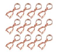 sourcing map 12Pcs Sterling Silver Bail Pinch Bail, 3mmx13mm Alloy Clip Clasps Clip Pendant Bail Connector Jewelry Findings for Bracelets Necklaces Making, Rose Gold