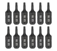 sourcing map 12pcs T8 Torx Screwdriver Bit 1/4" Hex Shank 25mm/1" Length S2 Steel Star 6 Point Head Hex Security Screw Driver Bits with Hole for Impact Electric Screw Driver Power Tools, Black