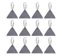 sourcing map 12Pcs Tablecloth Weights, Marble Table Cover Weights with Metal Clips, Triangle Shape Stone Tablecloth Pendant 4 x 4.9cm for Outdoor Party Picnic Garden Table Decoration, Gray