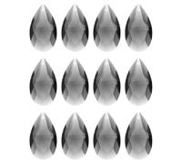 sourcing map 12Pcs Teardrop Crystal Beads, 38mm Faceted Chandelier Hanging Pendants Beads, Chandelier Prisms Parts for Home Hanging Decoration, Clear Black