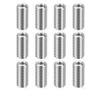 sourcing map 12pcs Thread Repair Inserts M12 x 1.75 Male to M8 x 1.25 Female Thread 25mm Long Stainless Steel Reducing Nuts Metric Self Tapping Sleeves Threaded Reducer Industrial Fasteners