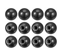 sourcing map 12Pcs Threaded Ball Knobs, M12 Female Thread Thermoset Ball Knob 1.57'' Dia Black Round Operation Ball Handles Embedded Threaded Knob for Machine Handle Tool Replacement