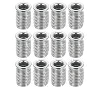sourcing map 12Pcs Threaded Inserts Nuts, M6x13mm Hex Socket Drive Nut Inserts for Wood - 304 Stainless Steel Screws Furniture Screw in Nuts Bolt Fastener Connector Wood