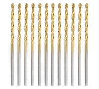 sourcing map 12pcs Titanium Twist Drill Bit 1/16" Drilling Dia High Speed Steel Drills for Hardened Metal, Stainless Steel, Cast Iron, Wood, Plastic