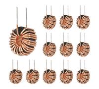 sourcing map 12pcs Toroid Core Inductor, 33uH 3A Copper Wire Wind Wound Inductance Magnetic Coil for Transformers, 12mm/0.47" Outer Dia.
