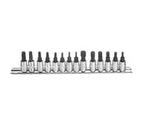 sourcing map 12pcs Torx Hex Bit Socket Set 1/4" Square Drive H3-H8 T10-T40 Metric Star 6 Point Extension Impact Bit Power Nut Driver Set S2 & CR-V Steel Socket Ratchet Wrench Bits