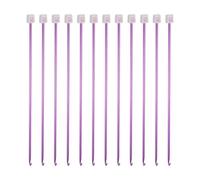 sourcing map 12pcs Tunisian Crochet Hooks 4.5mm Aluminum Knitting Needles 27cm Long Crocheting Needles for Crochet Lovers & Beginners, Dark Purple