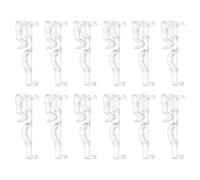 sourcing map 12pcs Valance Clips, 2.5in Clear Plastic Valance Hidden Retainer Holder Installation Bracket Clip for Horizontal Wood and Faux Wood Blinds