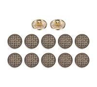 sourcing map 12Pcs Vintage Metal Buttons, 12mm / 0.47" Shank Round Weave Retro Buttons Sewing Accessories for Clothing Coat Uniform Cardigans Blazer Craft DIY, Gold Black