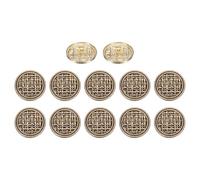 sourcing map 12Pcs Vintage Metal Buttons, 20mm / 0.79" Shank Round Weave Retro Buttons Sewing Accessories for Clothing Coat Uniform Cardigans Blazer Craft DIY, Gold Black