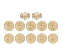 sourcing map 12Pcs Vintage Metal Buttons, 22mm / 0.87" Shank Round Weave Retro Buttons Sewing Accessories for Clothing Coat Uniform Cardigans Blazer Craft DIY, Gold
