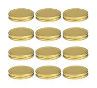 sourcing map 12Pcs Wide Mouth Mason Jar Lids, Mason Canning Jar Lids with Airtight Seal, Mason Storage Covers Caps, Golden