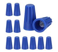 sourcing map 12pcs Wire Connectors, 18-16 AWG Electric Wire Caps Insulating Insert Twist Electrical Wire Connector Nuts with Spring for Quick Connection, Blue