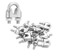 sourcing map 12Pcs Wire Rope Cable Clip Clamps 5/16 Inch M8 Small 304 Stainless Steel U Bolt Saddle Fasteners Hardware for Secure Rigging Marine Guy Line Fence Clothesline, Silver