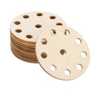 sourcing map 12pcs Wooden Weaving Card, 10 Holes 2.2" Dia. Round Tablet Weaving Cards for Knitting Loom Kit Supplies, DIY Knitting Tools