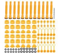 sourcing map 12set Gas Can Spout Replacement, Gas Can Flexible Pour Nozzle w Fine/Coarse Thread Cap, Spout Sealing Cap, Gas Can Vent Cap-A/B, Drill Bit for Most 1/2/5/10 Gal Can, Yellow