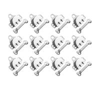 sourcing map 12set Hooks and Eyes Closure Set 14mm Metal Hook and Eye Sewing Clasp Snaps Fasteners for Clothing Bra Trousers Pants DIY Craft, Silver Tone