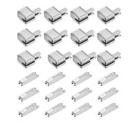sourcing map 12Set Zipper Latch Slider Retainer Kits, #5 Zinc Alloy Zipper Bottom Stoppers with Insert Pins for Jackets Coats DIY Sewing Replacement, Silver