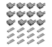 sourcing map 12Set Zipper Latch Slider Retainer Kits, #5 Zinc Alloy Zipper Bottom Stoppers with Insert Pins for Jackets Coats DIY Sewing Replacement, Black