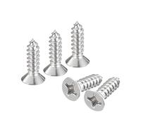 sourcing map #12x3/4" Flat Head Sheet Metal Screws, 25pcs Phillips Drive Wood Screws 304 Stainless Steel Self Tapping Screws