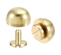 sourcing map 12x6.5mm Round Studs Rivet Purse Handbag Feet Spike Brass Leather Craft Screw Back Rivets DIY 8 Sets
