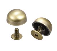 sourcing map 12x7mm Screw Back Rivets Hollow Round Head Leather Studs Spike Bronze Tone 20 Sets